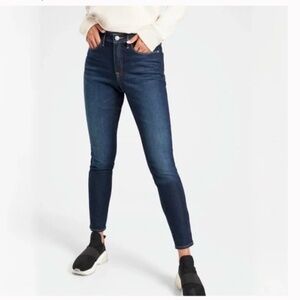 Athleta Sculptek Midrise Skinny Stretch Dark Wash Denim Jeans, Size 6T